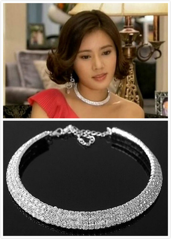 Lin Pinru's Same Style: Temptation of the Home Rhinestone Short Necklace (Bridal Series)