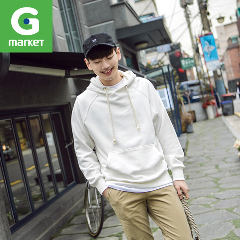 韩国新品 男装[JOGUNSHOP]韩版连帽休闲运动口袋长袖T恤卫衣