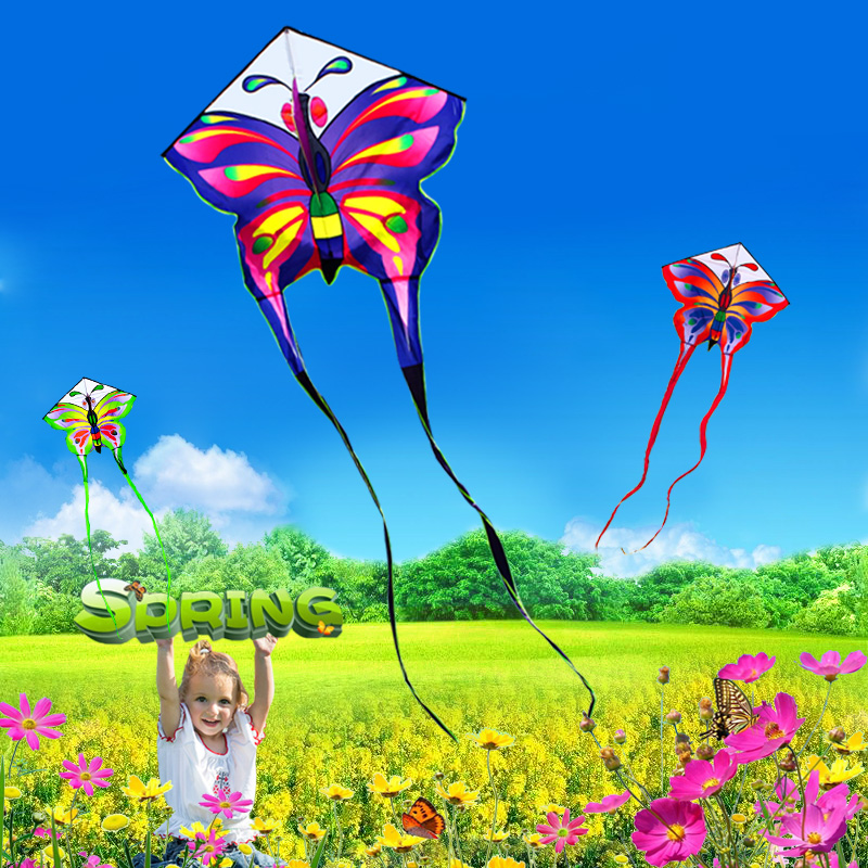 Long-tailed peacock butterfly kite Weifang kite New large adult children's cartoon line wheel breeze easy to fly