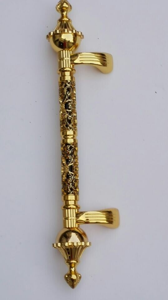 Eurostyle push-pull glass sliding door big handle hotel solid wood door frame copper door handle hollowed-out with luxurious handle