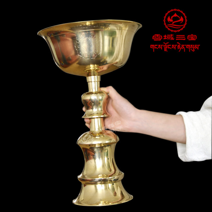 Tibetan Buddhist confession for imported Nepali pure brass ghee lamp Changming lamp Superlarge monastery is dedicated to the