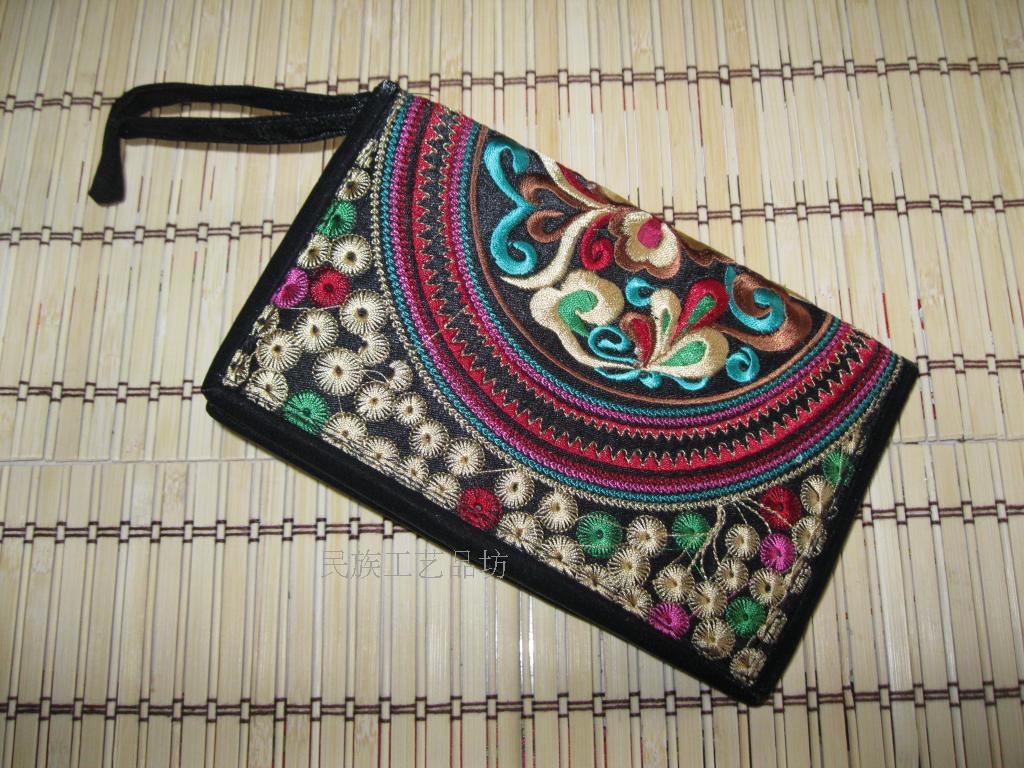 Embroidered multi-layer wallet cloth wallet portable wallet clutch bag National style women's wallet