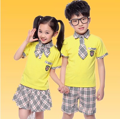 New kindergarten landscaped primary school children's school uniforms to perform in summer clothing short sleeves wholesale set to do 