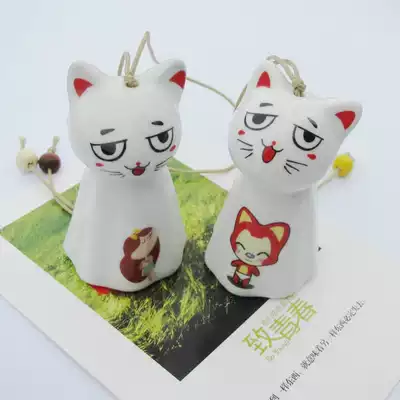 Creative cute girl cartoon wind chime hanging door decoration Japanese sunny doll ceramic pendant birthday gift