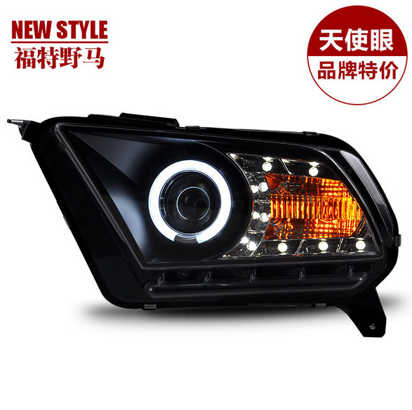 秀山 专用于福特 野马大灯 gt500 LED天使眼 透镜原装位大灯总成