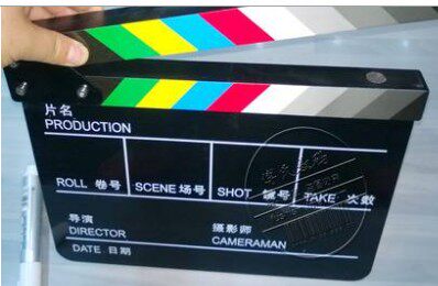 Studio color Chinese and English black field slate board for shooting with acrylic clapper board to send white water-based pen