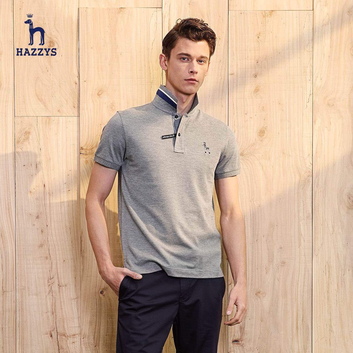[USD 295.63] Hazzys Men's Summer New Slim Short Sleeve T-Shirt Pure ...