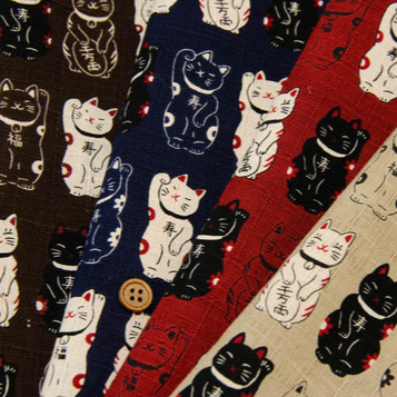 Japan imported printed fabric Lucky cat handmade fabric Decorative patchwork Home fabric Flower cloth Baby clothes Pure cotton cloth