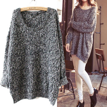 ຟັງຢ່າງລະມັດລະວັງກັບລະດູໃບໄມ້ປົ່ງແລະດູໃບໄມ້ລົ່ນແບບເກົາຫຼີ ໃໝ່ ວ່າງຂະ ໜາດ ໃຫຍ່ slimming lazy style mid-length knitted sweater jacket for women