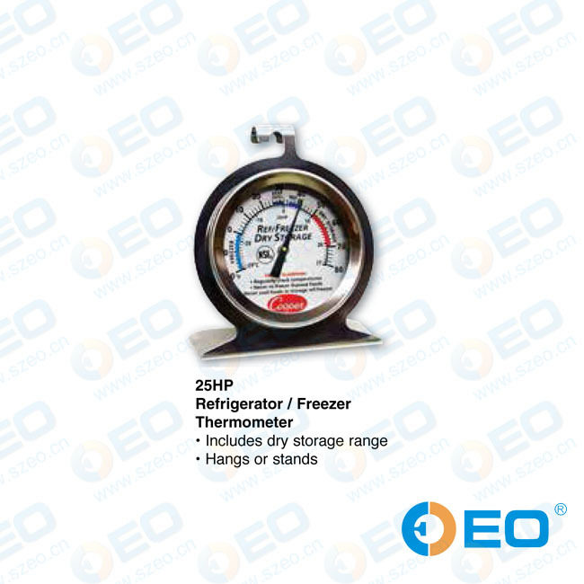 Cooper-Atkins 25HP-01-1 Refrigerator Freezer Thermometer Can Hang Can Be Upright