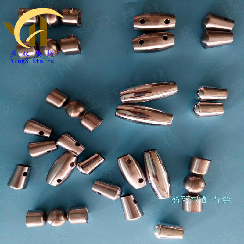 Stair accessories Aluminum magnesium alloy wire drawing head joint Railing handrail accessories Stainless steel round steel head