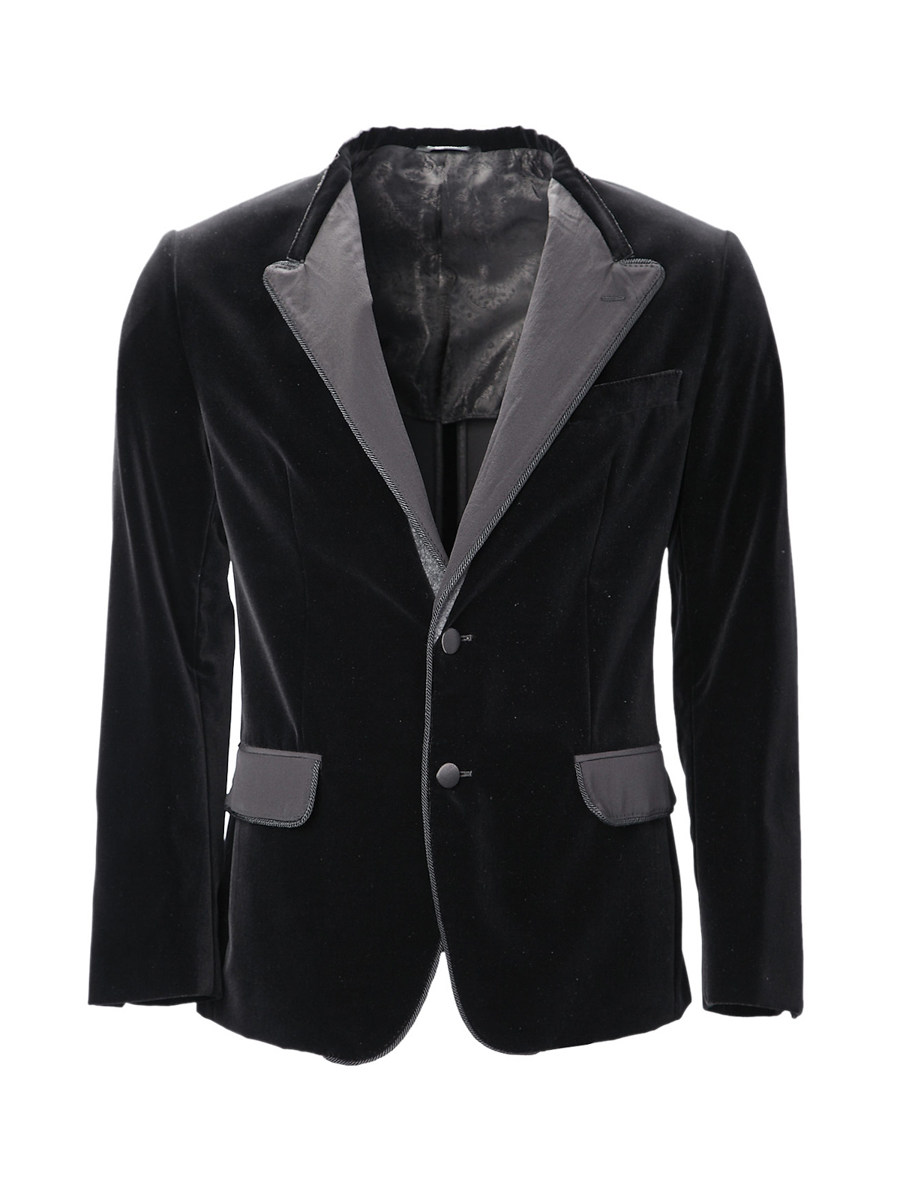 Dolce&Gabbana 黑色戗驳领两粒扣饰休闲西装外套