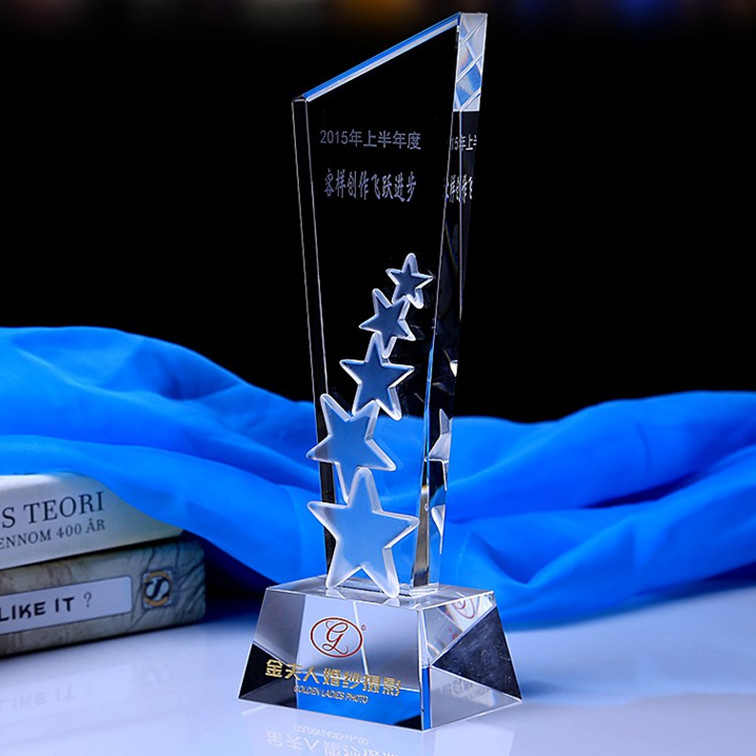 Crystal Pentagram Trophy Customised Football Tennis Golf Volleyball Golf Volleyball Competition Creative Custom Set Making Lettering