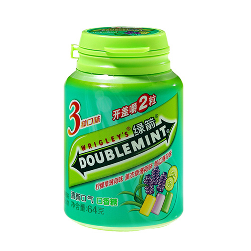 【苏宁易购】绿箭口香糖薄荷味混合40粒瓶装64g