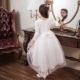 Hoa cô gái nhỏ váy cưới đuôi váy mùa thu và mùa đông trẻ em piano cô gái trang phục công chúa váy catwalk sinh nhật chủ
