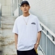 FNNKA Nhật Bản in chân dung retro ngắn tay áo thun ngắn tay nam đường phố thời trang đường phố Harajuku thả vai nửa tay áo áo thun trắng nam Áo phông ngắn