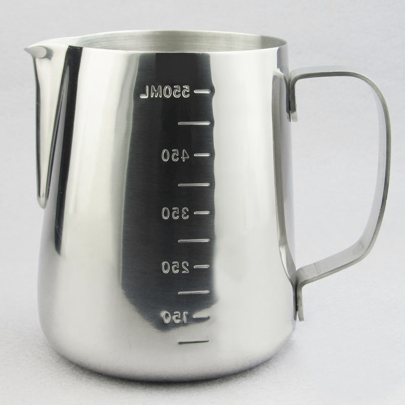 Stainless steel pull flower cup pointed mouth pull flower cup with scale measuring cup l pull flower cylinder coffee milk bubble pot cup