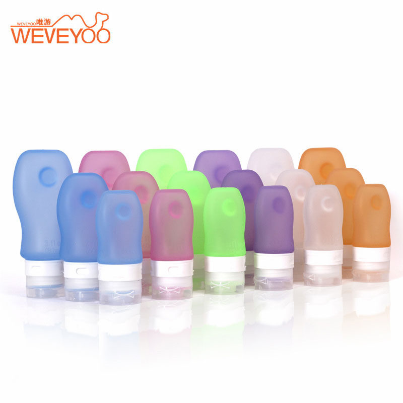 Travel products Colorful silicone shampoo Shower gel pressing bottle Cosmetic bottle set Travel shampoo sub-packaging bottle