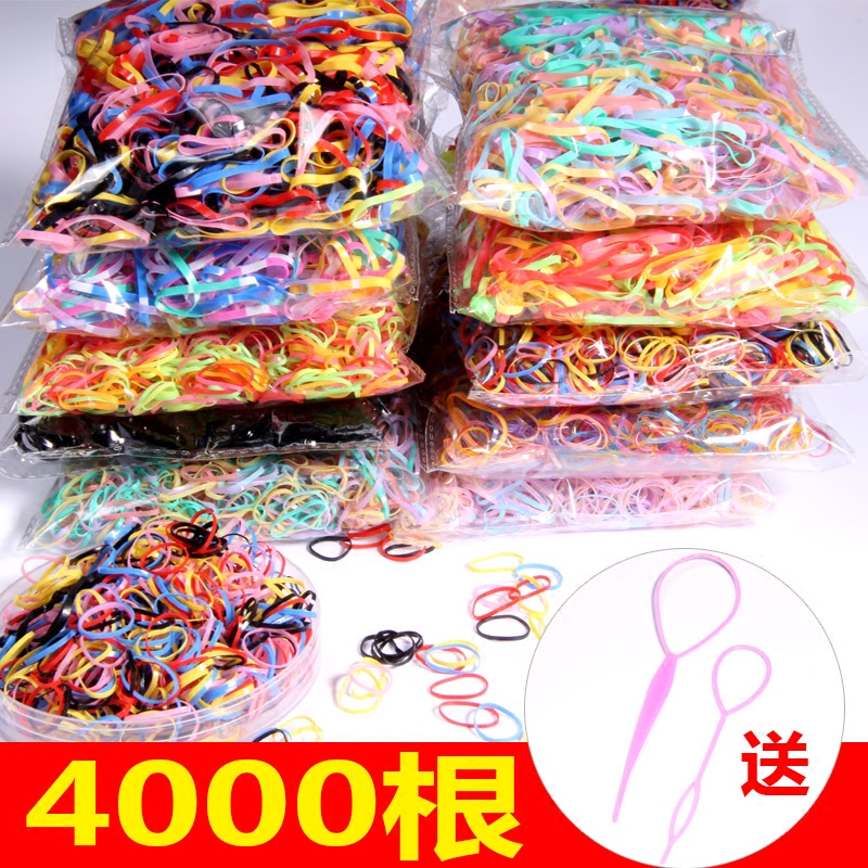 Girls adult rubber band hair rope girls headwear children's hair accessories disposable rubber band hair ring black head