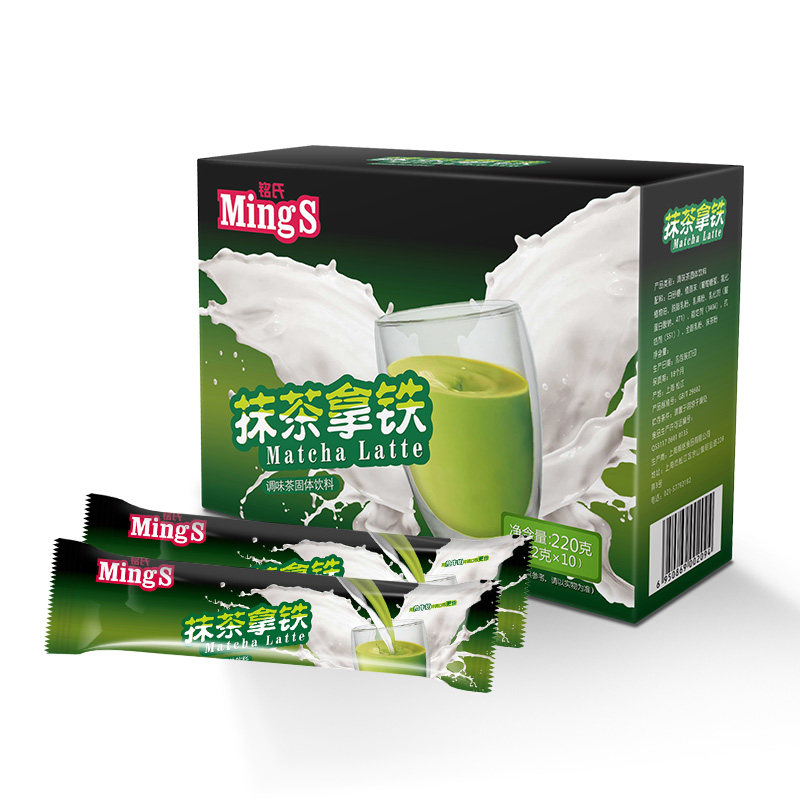 【天猫超市】Mings铭氏 日式抹茶拿铁速溶奶茶220g/盒