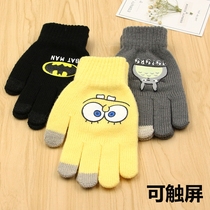Touch screen gloves female winter cute Korean cartoon gloves men warm plus velvet tide students riding cold knitted gloves