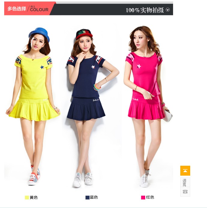 2015 New Badminton Tennis Spring Summer Skirt Skirt Package Women's Costume Show Costume