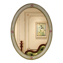  American country makeup mirror Retro bathroom mirror porch decoration mirror Mediterranean painted furniture dressing mirror 0412