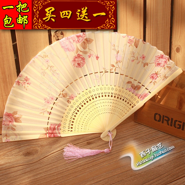 Real Silk Fan Suss Days Style Little Fresh Folding Fan single-sided folding fan Cat Fan Face Paper Folding Fan child fan