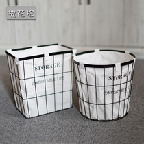 Nordic storage basket zakka grocery basket Japanese home iron dirty clothes basket books fruit storage basket bathroom