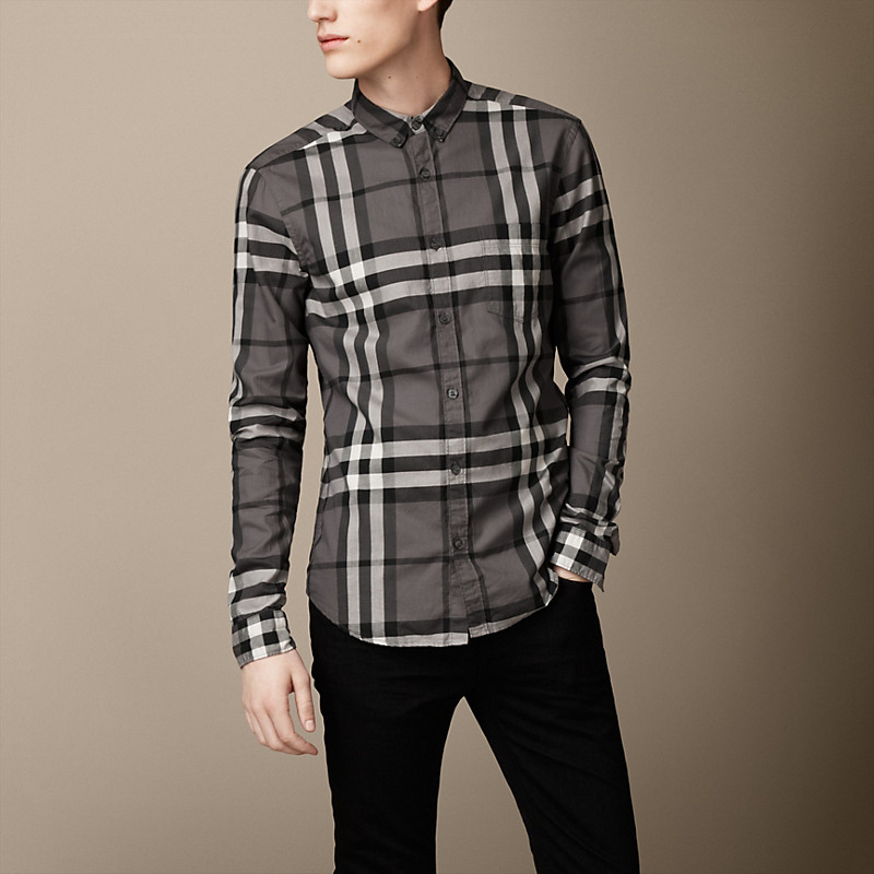 Burberry博柏利 男士特大格子棉质衬衫 38193041