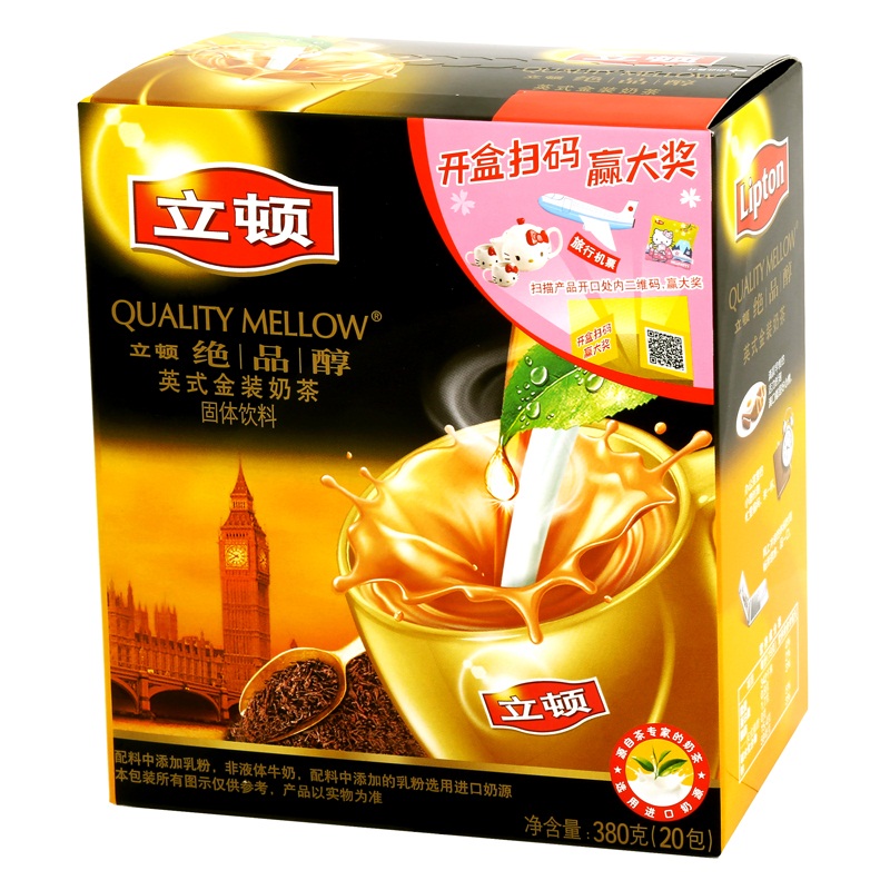 【天猫超市】lipton/立顿 奶茶 绝品醇英式金装20袋装 380g