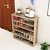 Foyer solid wood shoe rack Living room wooden multi-layer shoe rack Economical household shelf Storage shelf Dormitory shoe cabinet rack