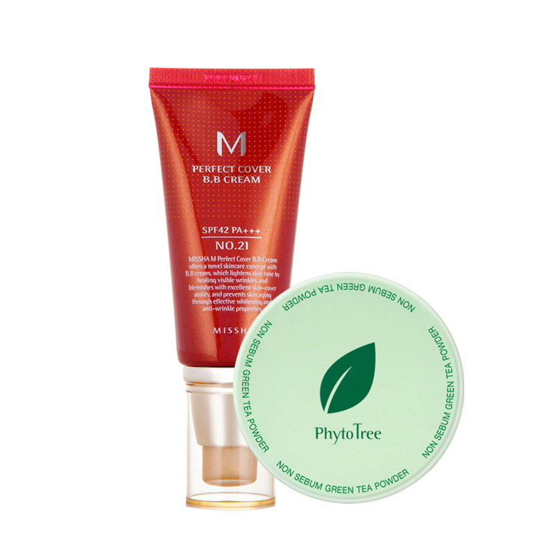 phyto tree发朵绿茶珍珠散粉+谜尚大红BB 防晒BB霜50ml