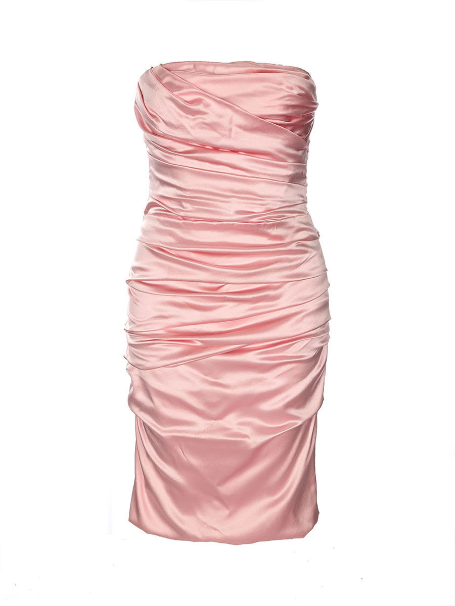 Dolce&Gabbana 粉红色褶皱饰抹胸礼服