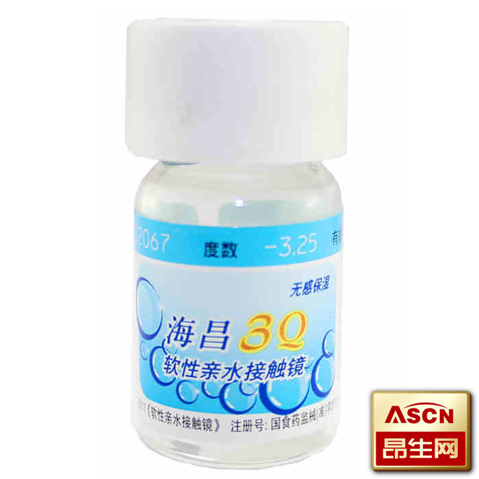 【买2送盒】海昌3Q无感 隐形近视眼镜 年抛1片 隐形眼镜TF