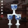 Ly rượu vang ly bia Jingdezhen gốm sứ màu xanh và trắng hầm rượu vang trắng rượu mạnh nhà kính nhà hàng rượu vang mô hình cũ ly uống rượu mạnh