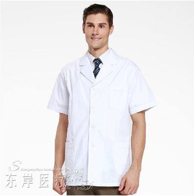 Medical short - sleeved white coat medical work clothes half - sleeved physician dress full - body coat