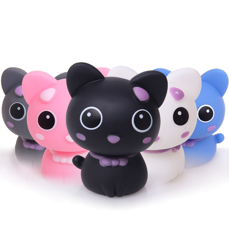 萌猫娃娃汽车内饰品摆件可爱摇头公仔玩偶车上小猫咪弹簧摆饰