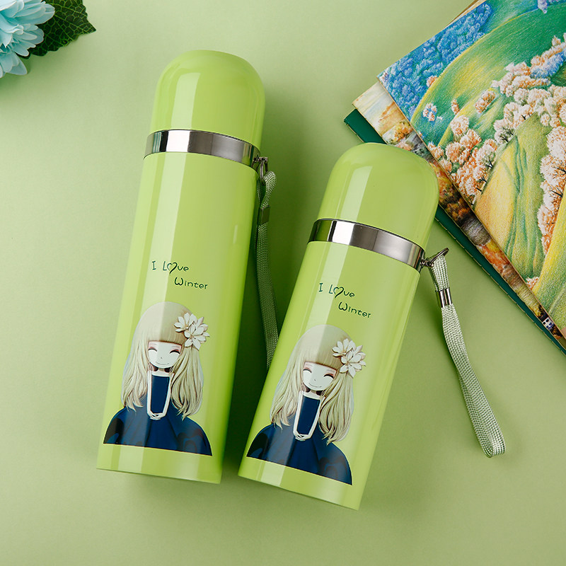 304 stainless steel vacuum insulated cup portable 500ML Home with lifting rope Warhead Cute Creative Insulated Pot