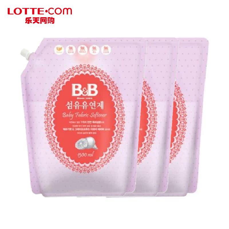 乐天网购B＆B保宁柔软剂柔顺剂1300ml*3天然无添加韩国正品直邮
