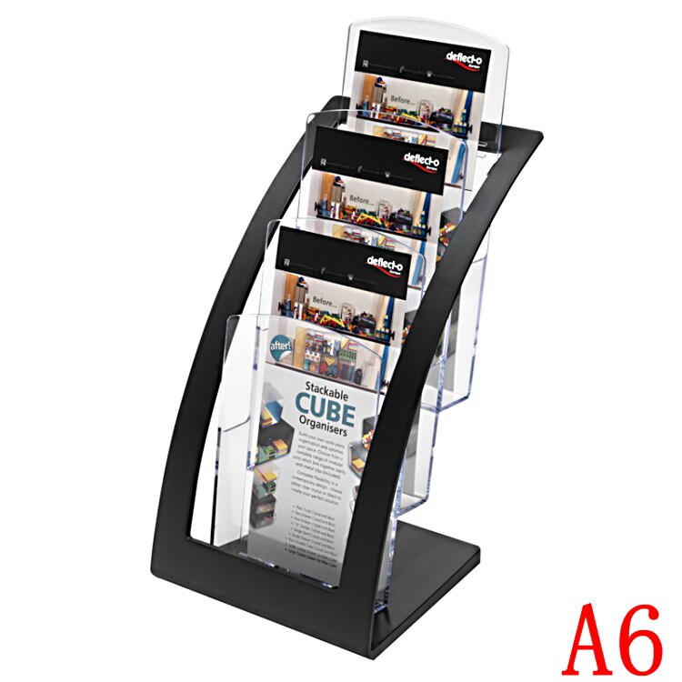 High-grade A6 acrylic display stand, single-page stand, Europe and the United States, three-layer desktop information stand, catalog stand, three-fold page propaganda stand