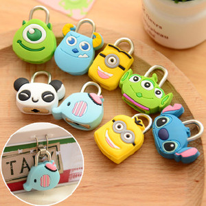 Korean creative fashion cute padlock cartoon silicone metal mini lock 2060