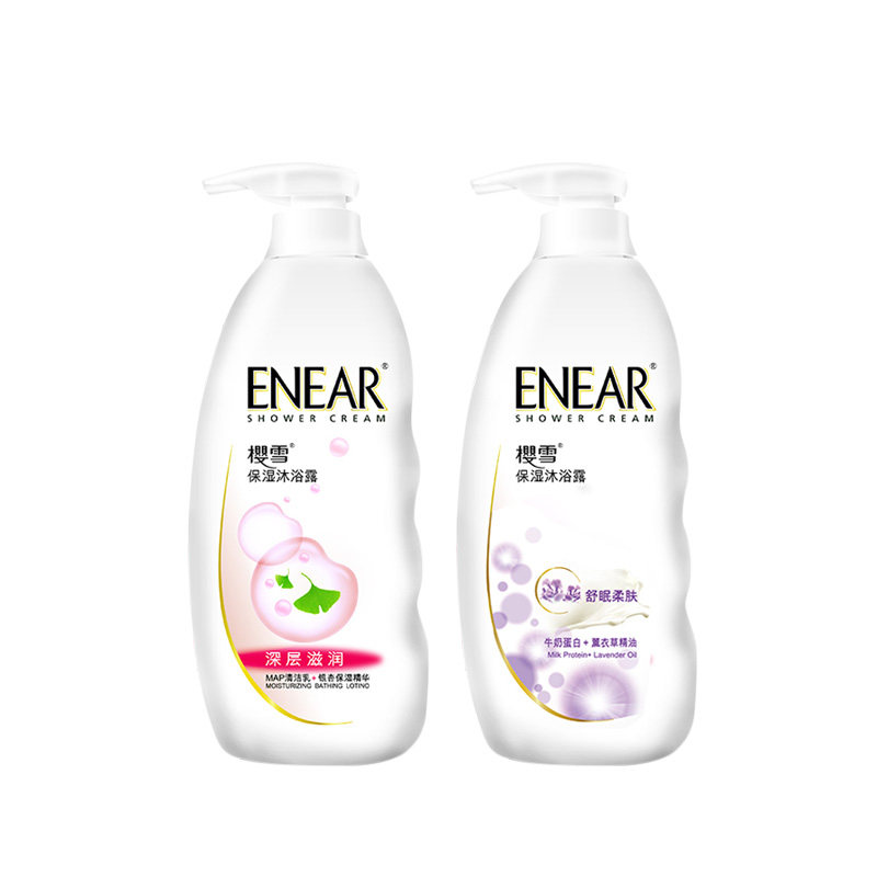 樱雪沐浴露银杏精华保湿650ml+牛奶蛋白/薰衣草650ml