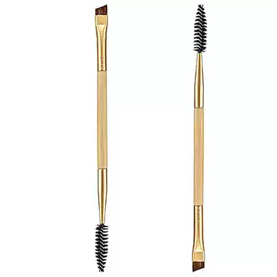 2020 Value Hot Selling Bamboo Handle Double Eyebrow Brush Eyebrow Brush Eyebrow Comb New Wave Unique dual-use brush length 14CM simple