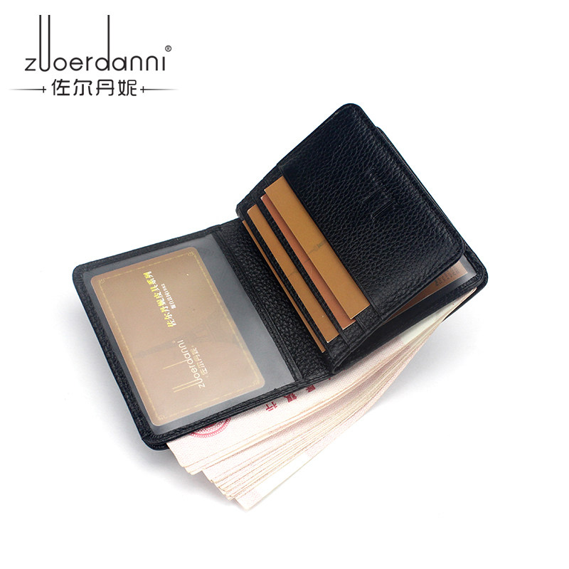 Zoldani mini ultra-thin driver's license small wallet men's short leather vertical driver's license sleeve leather wallet