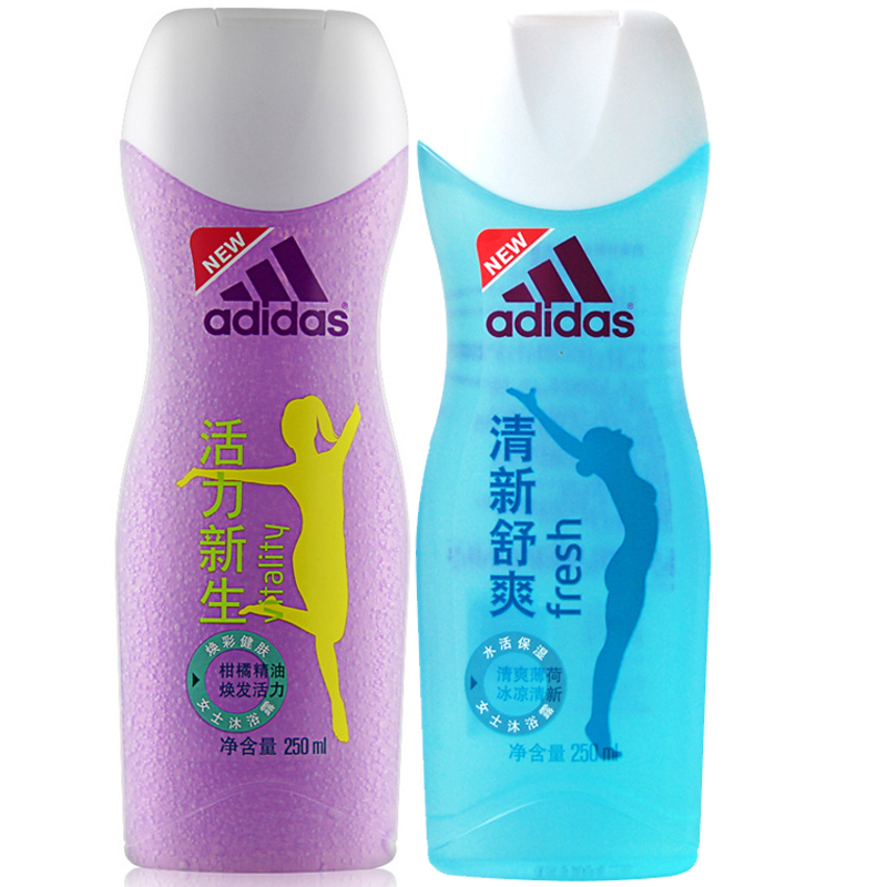 阿迪达斯adidas 女士焕彩健肤沐浴露 活力新生250+清新舒爽250