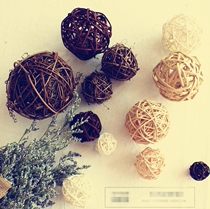 Rattan Ball Retro Fresh Color Photo Props Natural Spica Photography Props Decorative Background Ornaments Decorative Ball