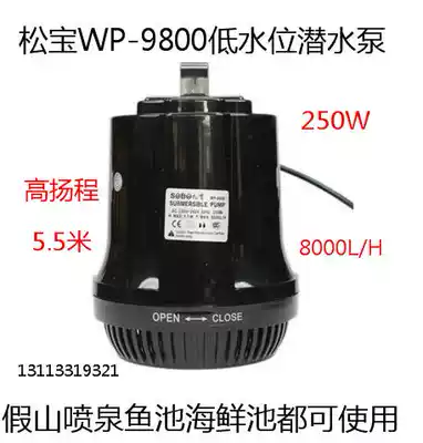 Songbao WP-9800 rockery pump fountain submersible pump head 5 5 5 meters flow 8000L power 250W
