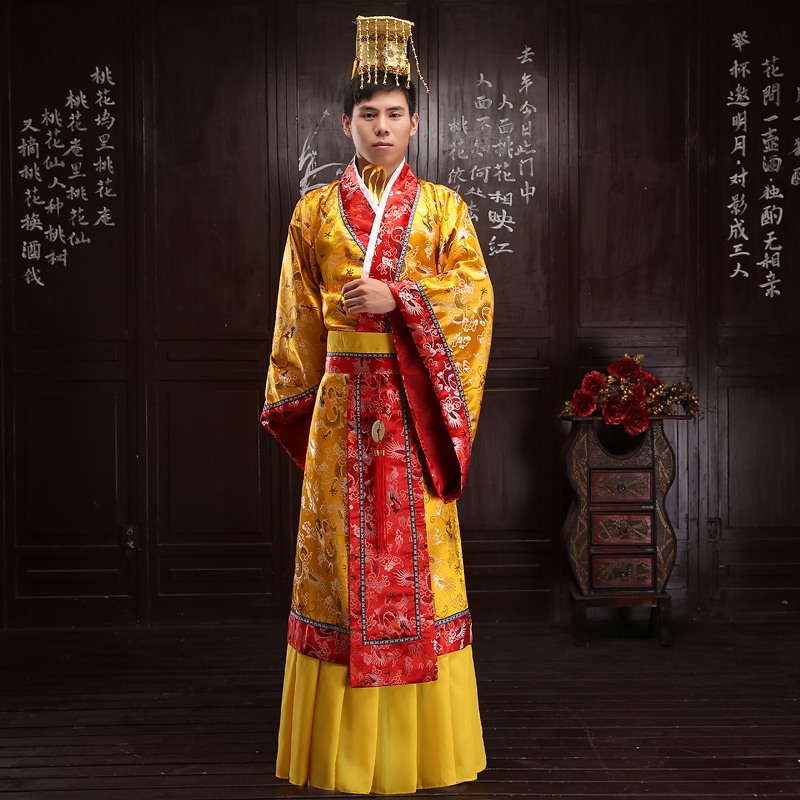 Ancient clothes men's Han dynasty Qin Han Dynasty dragon robes Tang Long Emperor costumes Han Wu Di Costume Cheng Bites Gold Sui Don Clothing
