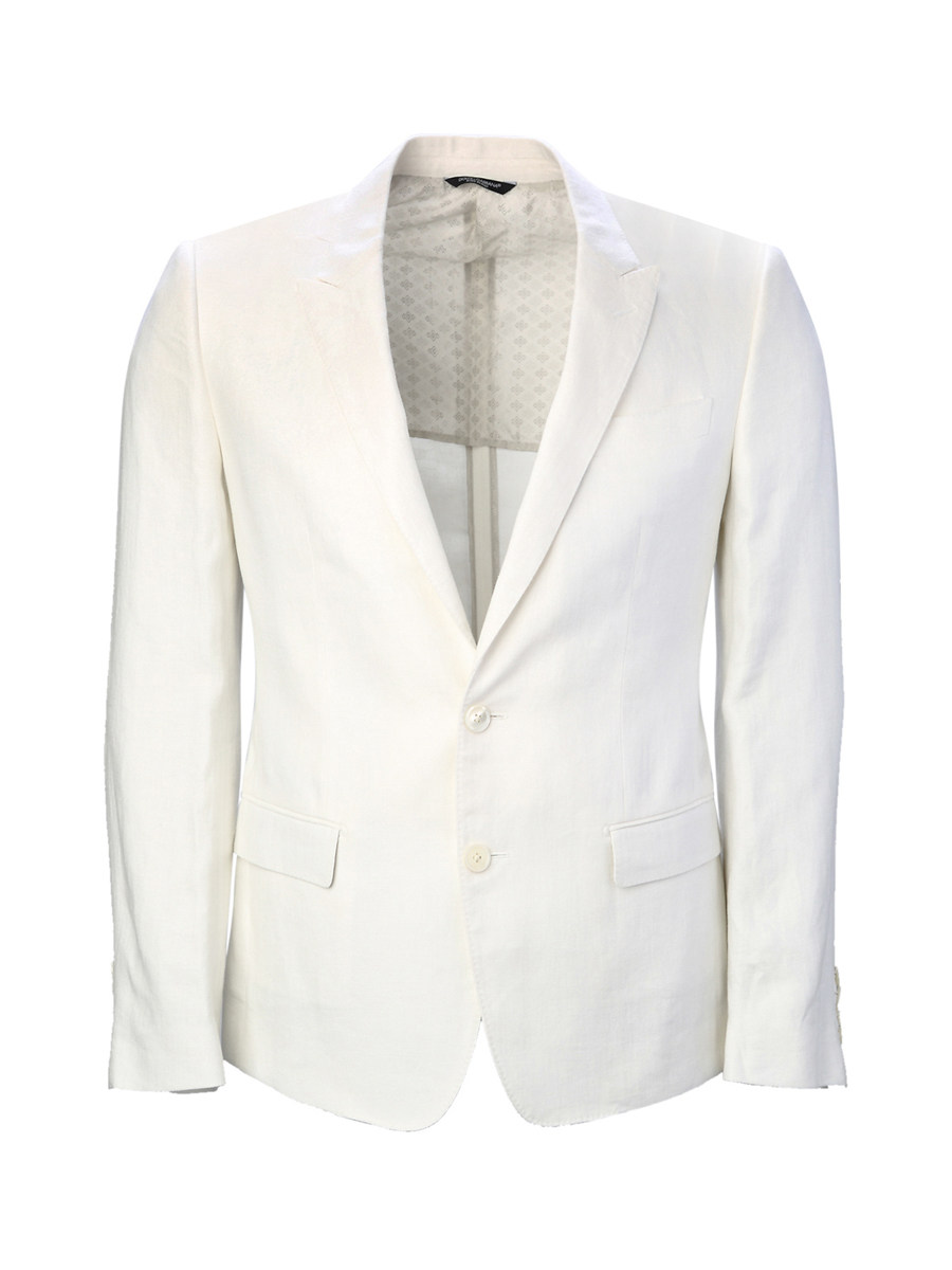 Dolce&Gabbana 白色戗驳领修身西装外套